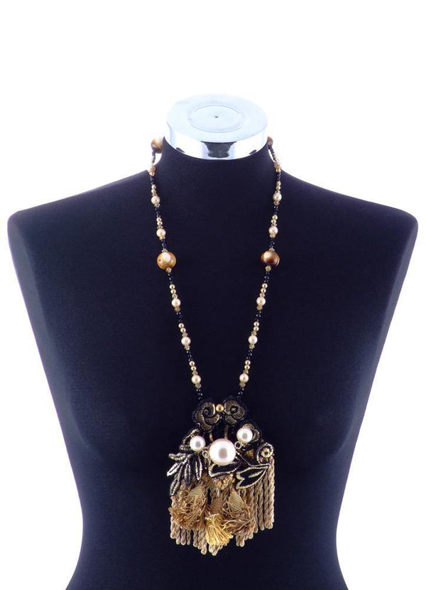 Colier margele si dantela  Liza Panait Liza Panait Online Boutique